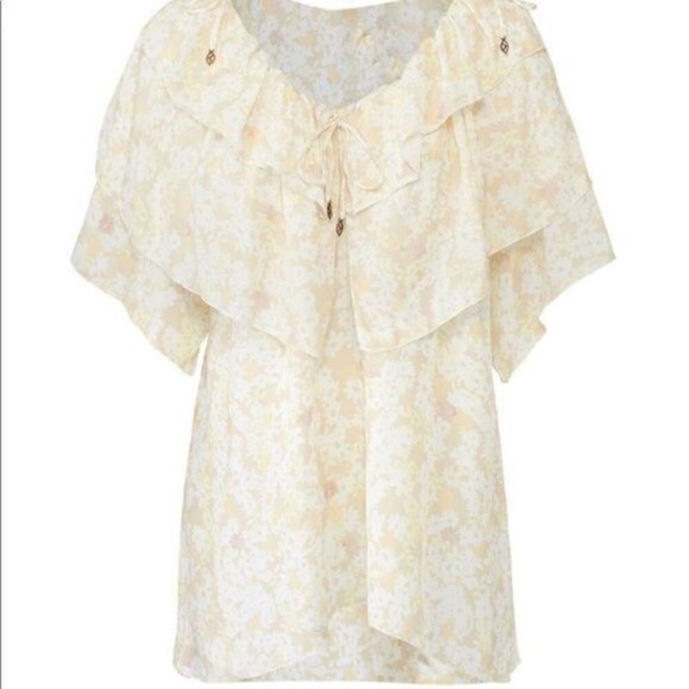 SEE BY CHLOE Blouse Yellow Ruffle Silk Top